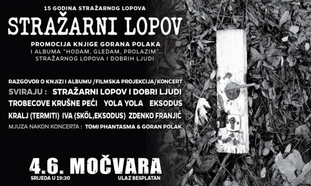 Promocija knjige “Stražarni lopov” autora Gorana Polaka u srijedu u Močvari
